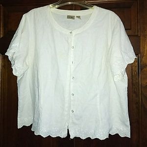 L.L. Bean eyelet cotton blouse